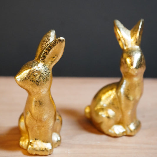 Hase sitzend gold