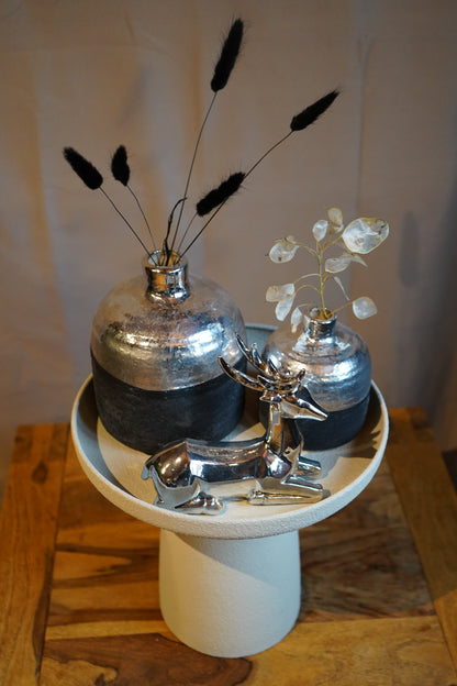 Vase Terri silber / schwarz
