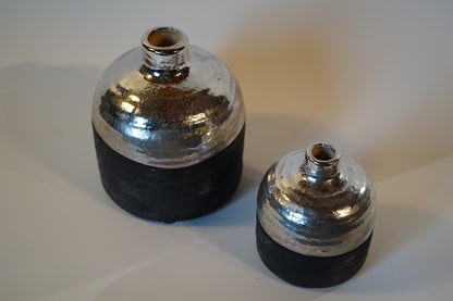 Vase Terri silber / schwarz