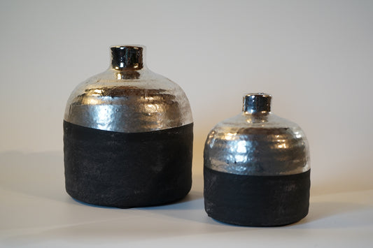 Vase Terri silber / schwarz