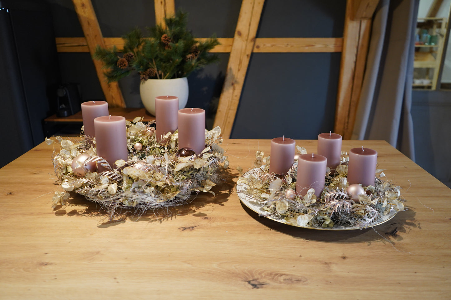 Adventskranz soft rosé