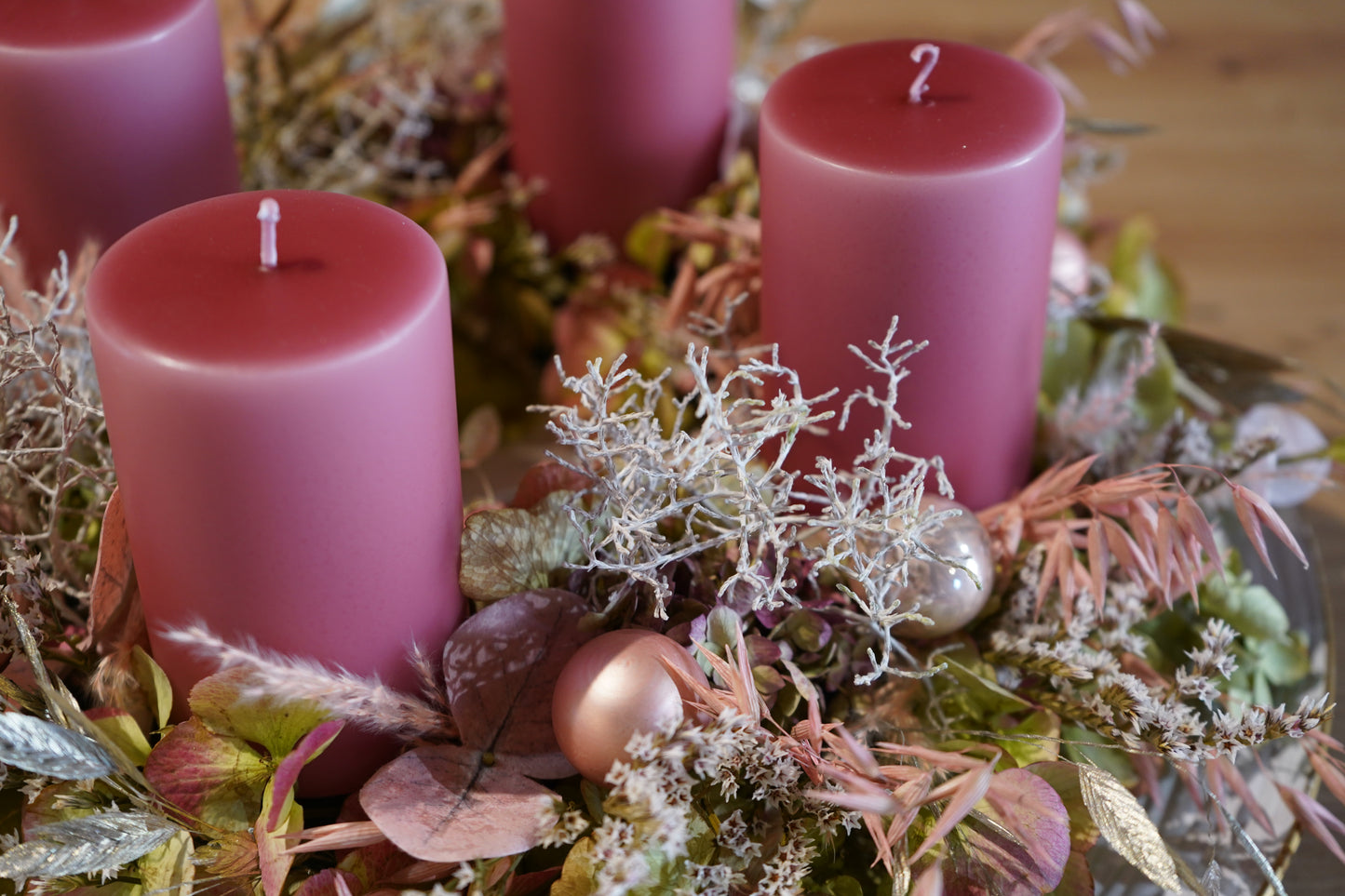 Adventskranz rosa